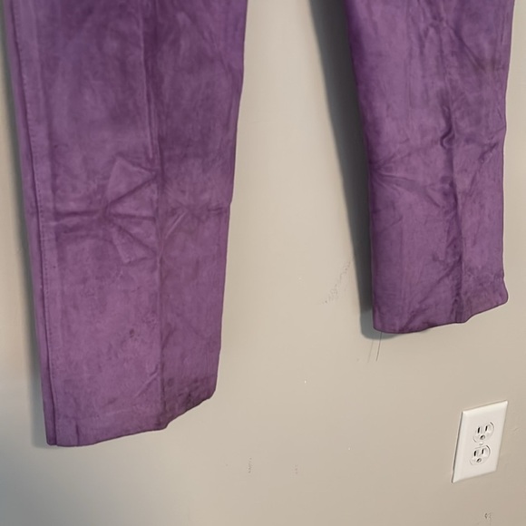 Vintage Cuir Zebra Leather purple pants size 12 - Picture 6 of 7